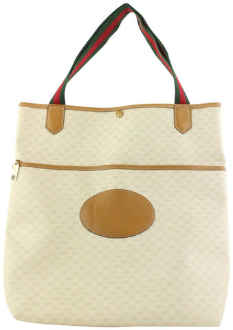Gucci White Supreme GG Web Shopper Tote Bag 495gks67