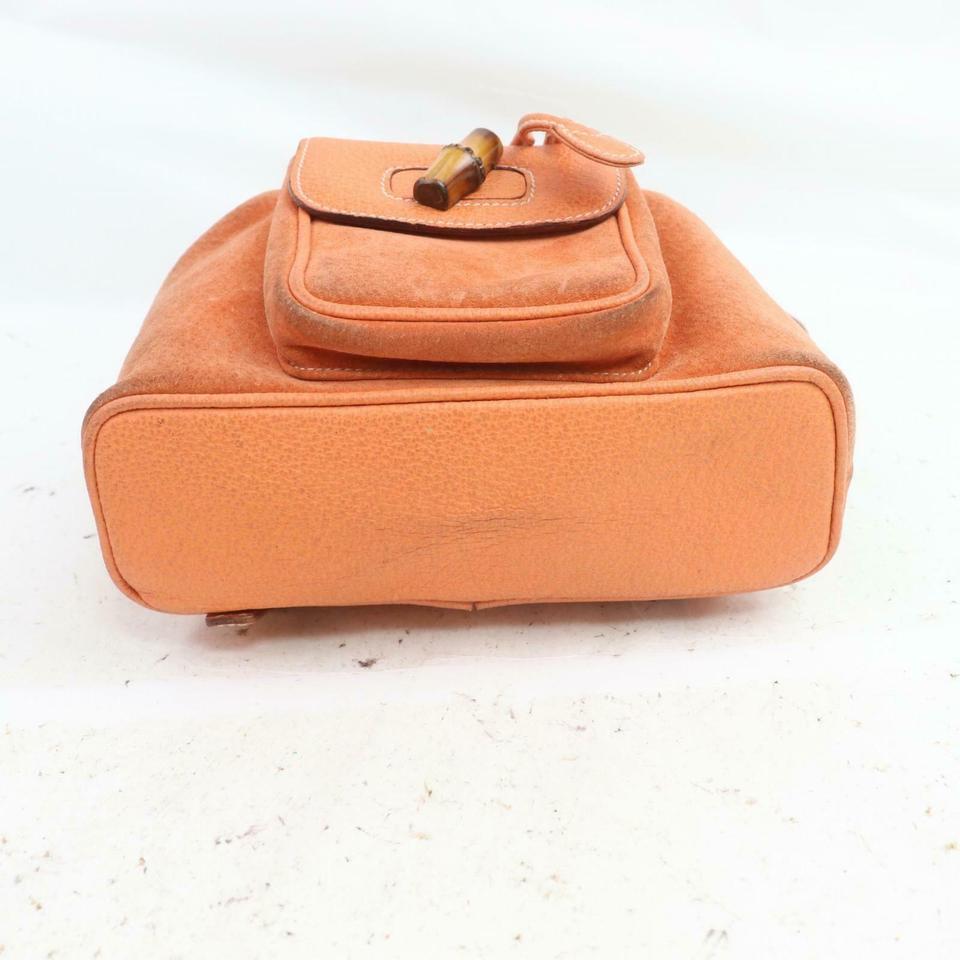 Gucci Of The Grid Nylon Leather Belt Bag Orange