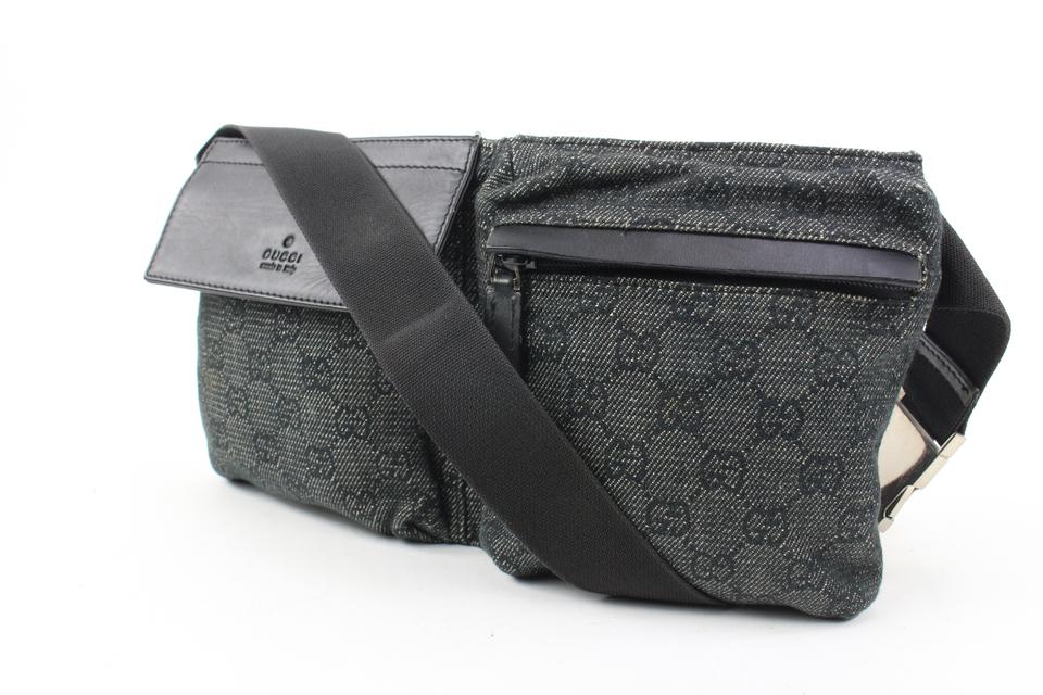 Gucci Black 'GG Supreme' Belt Bag