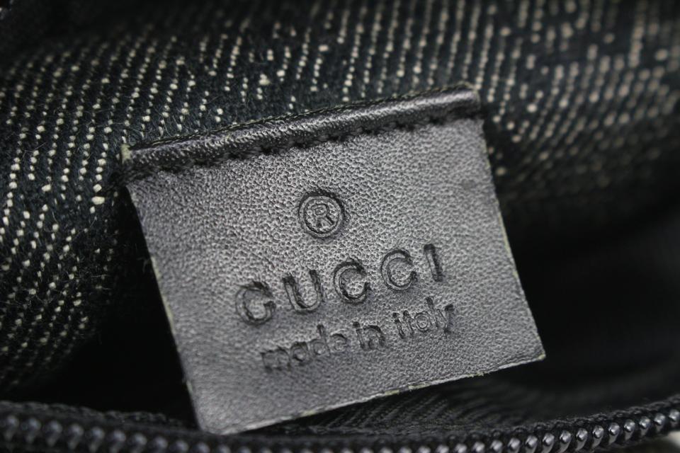 Vintage GUCCI GG Monogram Blue Grey Black Denim Canvas Leather Belt Bum  Fanny Pack Waist Bag