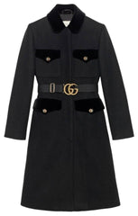 GUCCI コート サイズ38 Gucci Sz 38 XS 2020 Cruise Wool Velvet Logo Coats 550978 ZAAL6