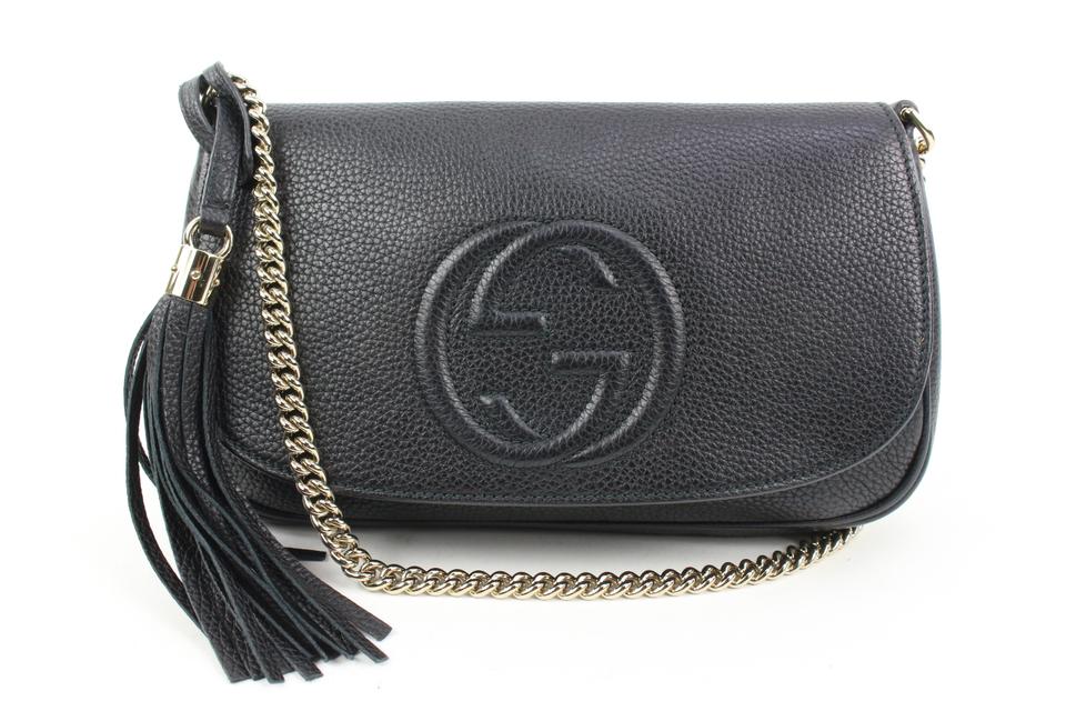 Soho long flap leather crossbody bag Gucci Black in Leather - 29848575