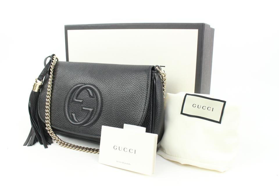 Soho long flap leather crossbody bag Gucci Black in Leather - 27452594