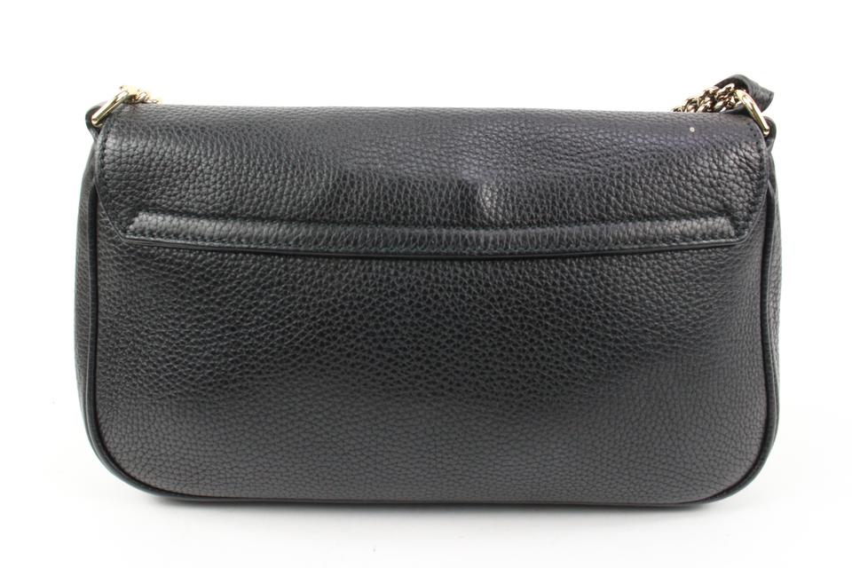 GUCCI Black Leather Flap Chain Strap Shoulder Bag Retail $1,600 NEW | eBay