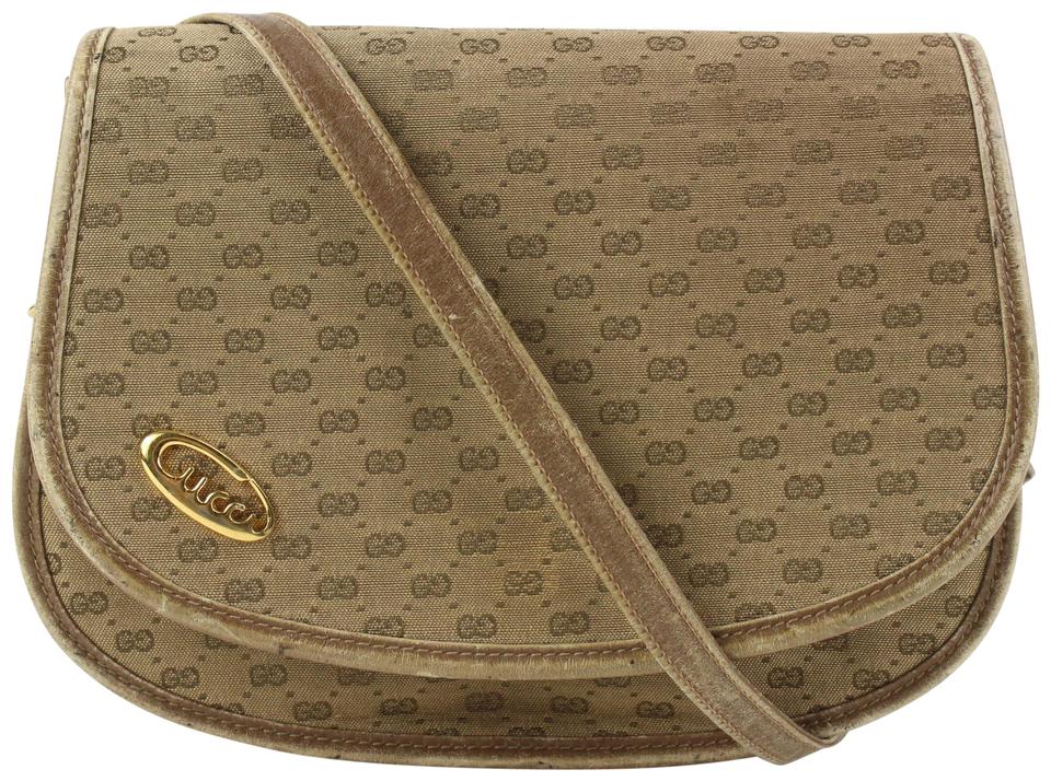 GUCCI Beige GG Canvas and Leather Flap French Wallet