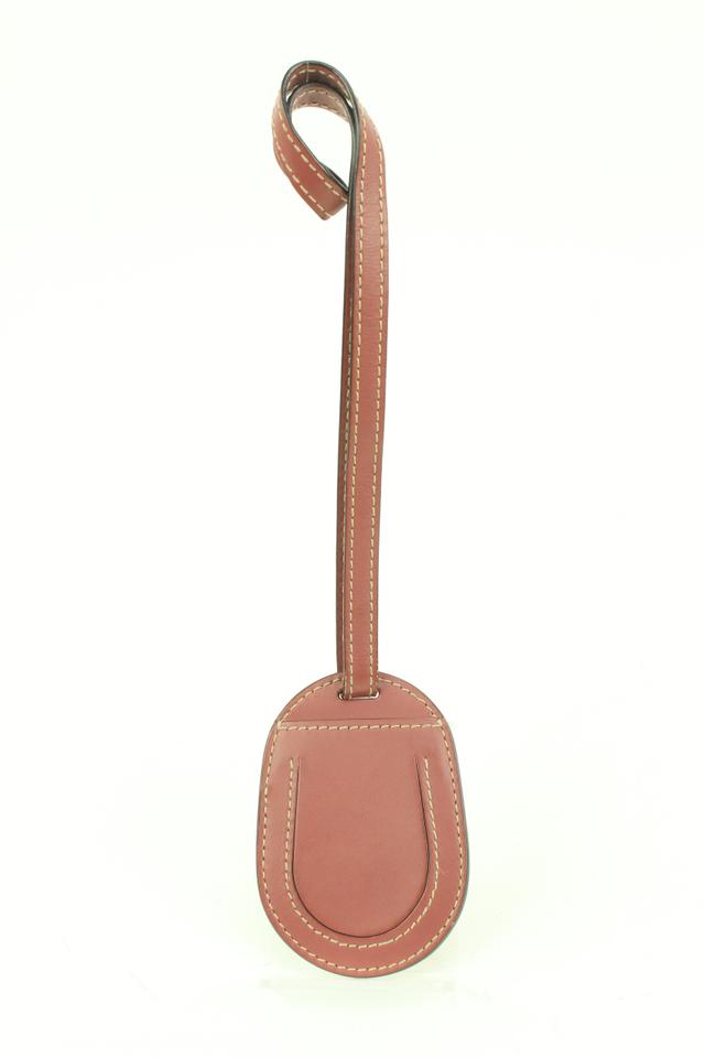 Gucci Mauve Leather Luggage Tag Clochette Bag Charm 20g427s