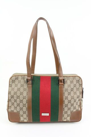Gucci Monogram GG Web Shoulder Bowler Bag 5gz412s