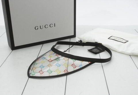Gucci Monogram Multicolor Clear Sun Visor Cap Hat 860565
