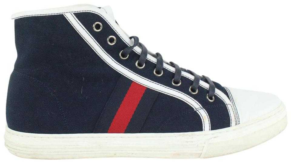 GUCCI Mac80 Leather and Logo-Embroidered Mesh High-Top Sneakers for Men