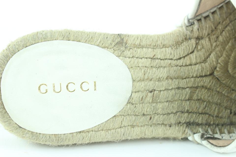 Gucci Size 35 573028 White Marmont Charlotte Espadrille Slide