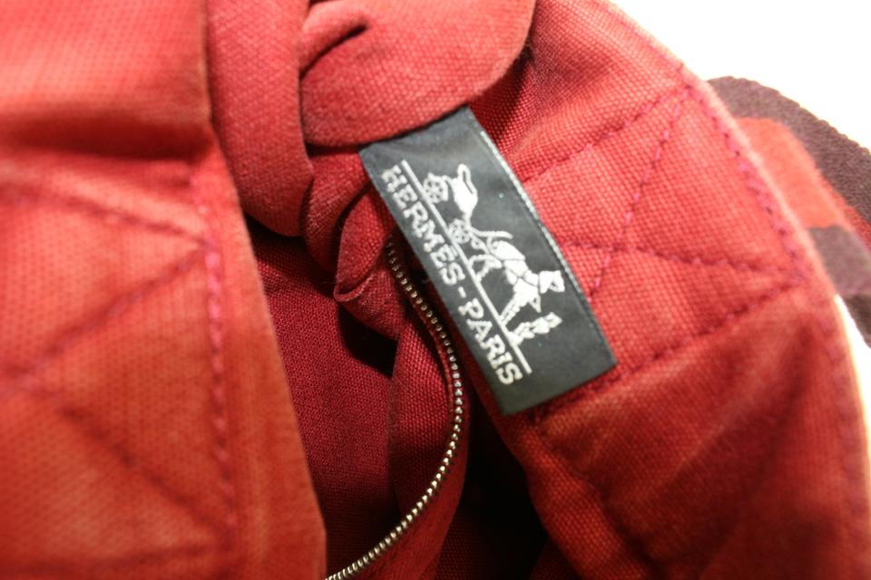 Hermès Herline Red Toile Fourre Tout PM size Bag