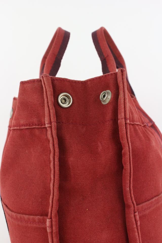 HERMES Fourre Tout Red Canvas Tote Bag HF16599L