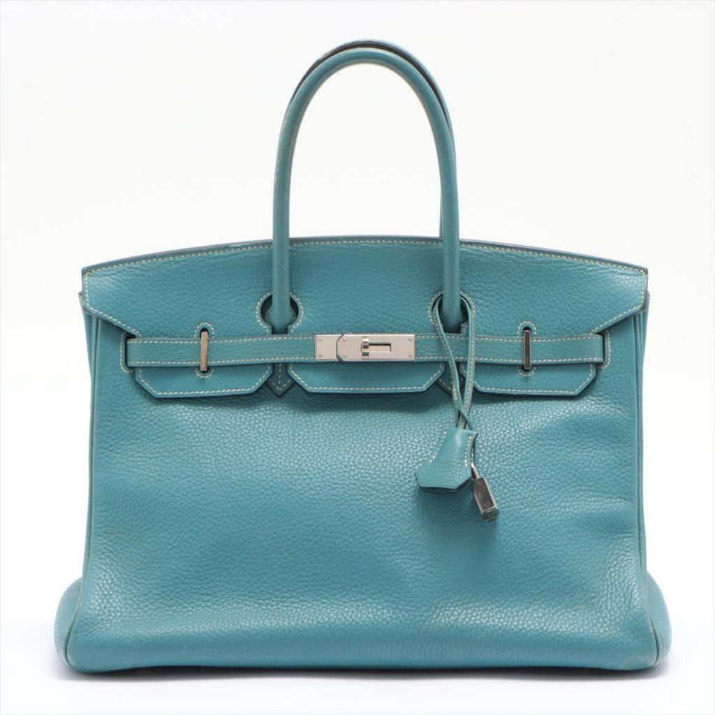 Hermès Blue Jean Togo Leather Birkin 35 PHW 6H1028