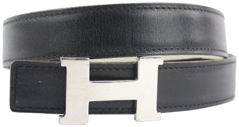 Hermès 24mm Reversible H Logo Belt Kit Silver Constance  39H0R