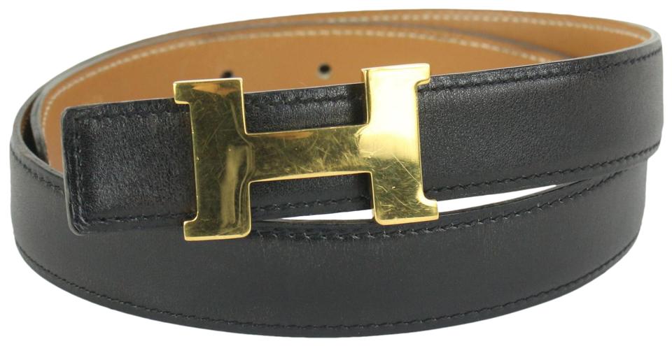 Hermès Black x Brown 24mm Reversible H Logo Belt Kit 830her28