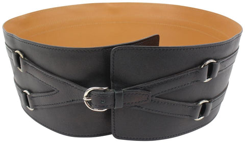 Hermès Black x Brown Corset Waist Belt 55h414s