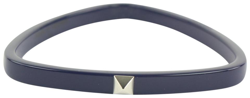 Hermès Navy Idylle Triangle Bangle Bracelet 43hz1009