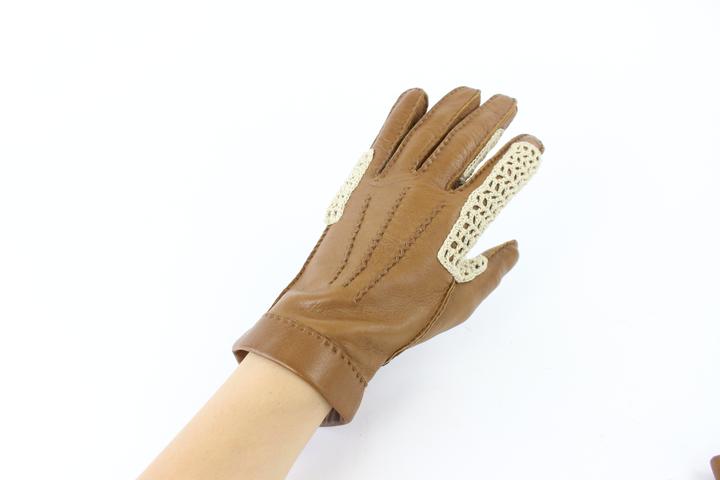 Hermès Brown Woven Gloves 29hz0717