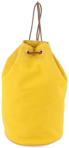 Hermès Yellow Canvas Sac Polochon Mimile Drawstring Backpack 913her18
