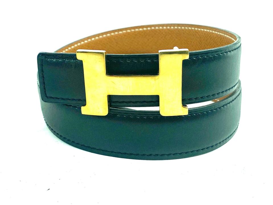 Hermès 24mm H Logo Reversible Belt Kit Gold Black Brown 4her611