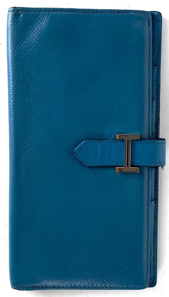 Hermès Blue Jean Bearn Wallet Bifold Long 11h68
