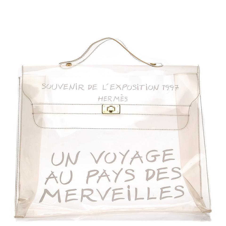 Hermès 1997 Souvenir De L'Exposition Vinyl Transparent Kelly 230224
