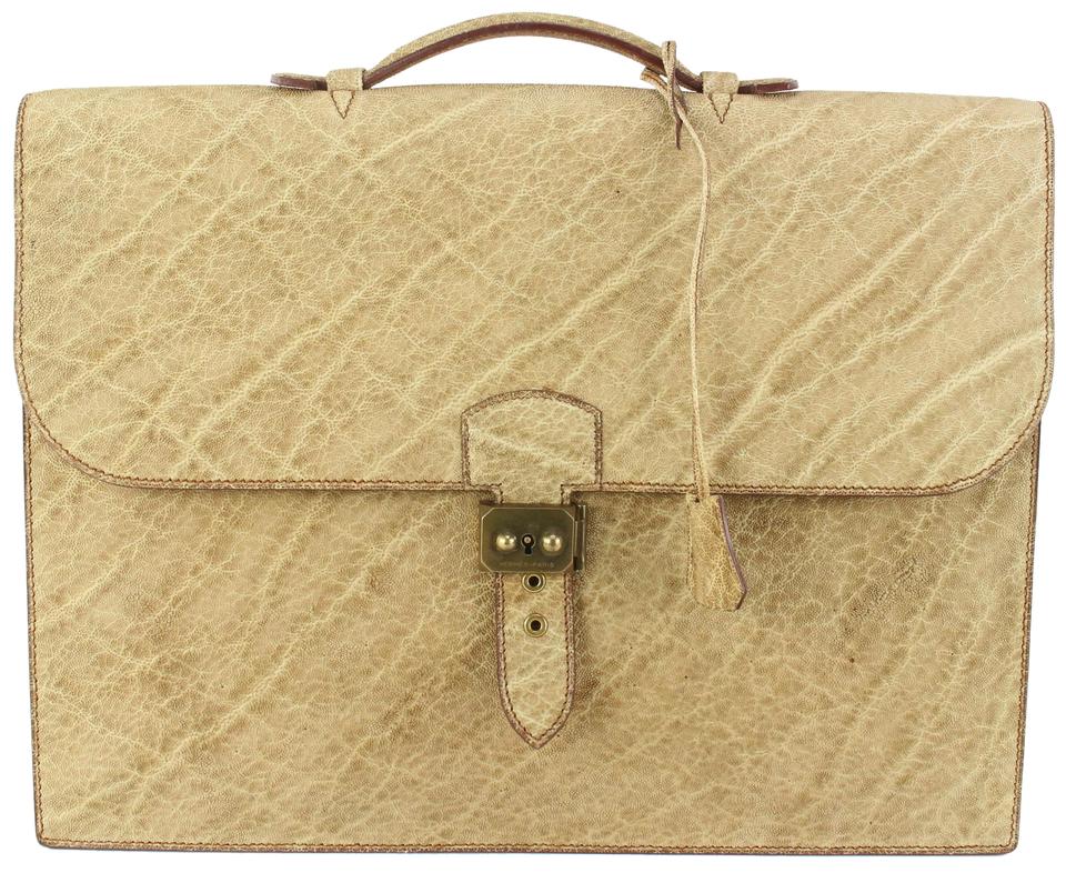 Hermès Light Brown Elephant Depeche Briefcase 67h63s