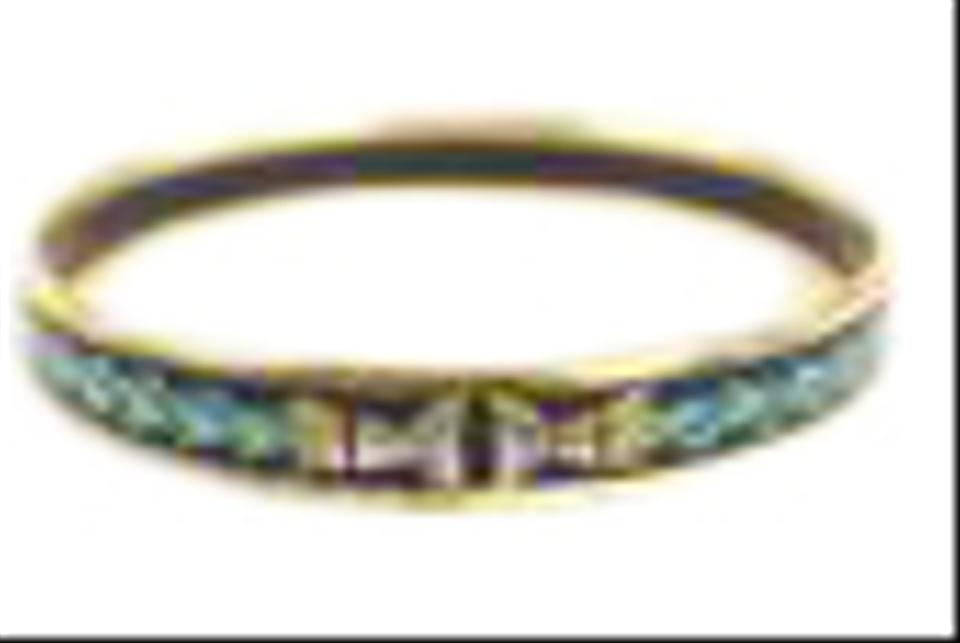 Hermès Navy x Green x Gold Enamel Cloisonne PM Bangle Bracelet 101h13