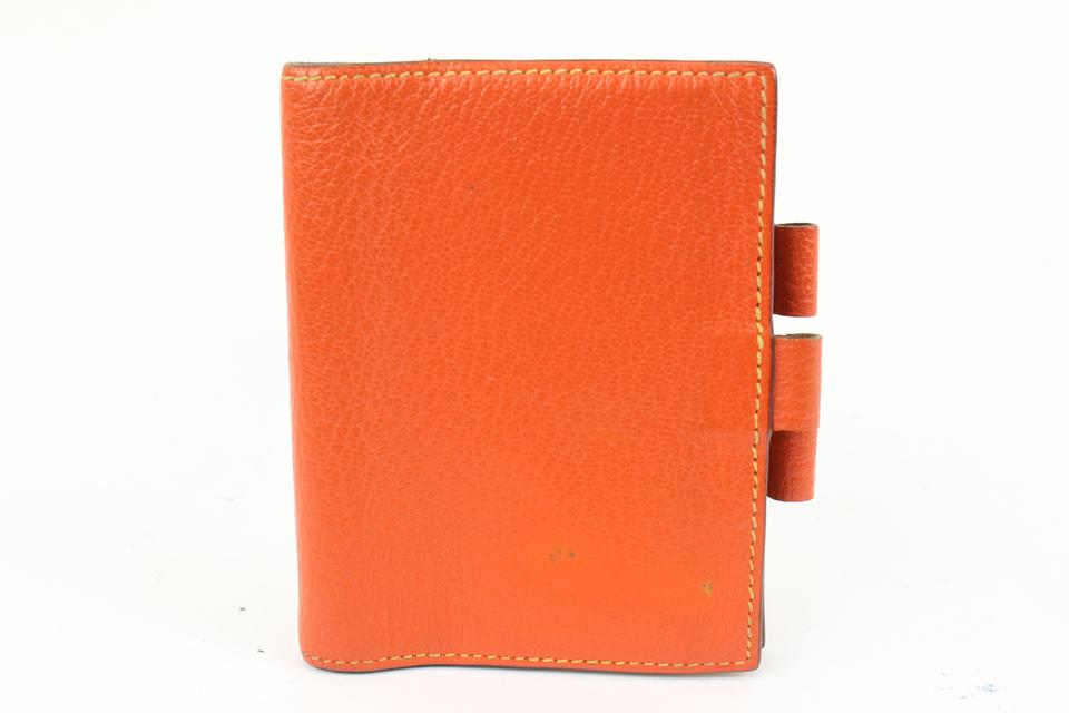 Hermès Orange Leather Globe Trotter Agenda Cover PM 11h426s