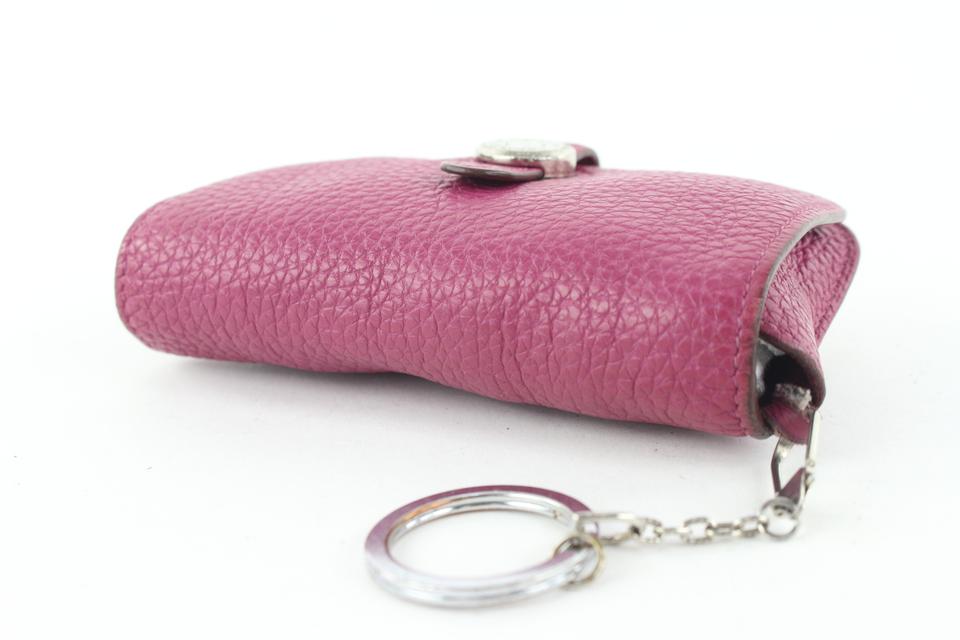 Hermès Pink Leather Keychain Coin Pouch