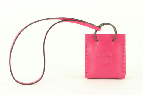 Hermès Rose Tyrien Shopping Bag Tote Charm Birkin Kelly 1H1026