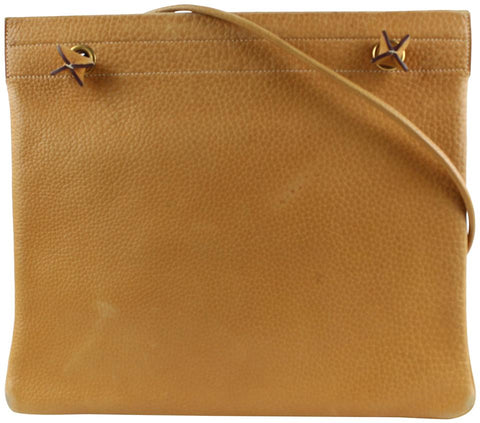 Hermes Brown Leather Aline MM Flat Tote Bag 5her1222
