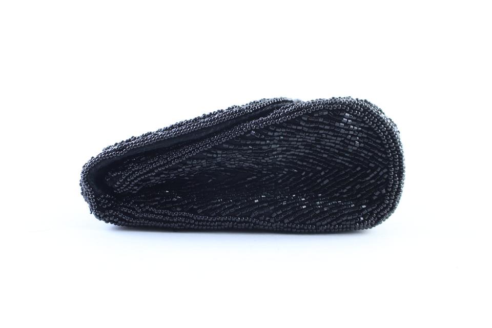 La Regale Black Beaded Sequin Embroidery Crossbody 2way Evening Bag Clutch 1m77
