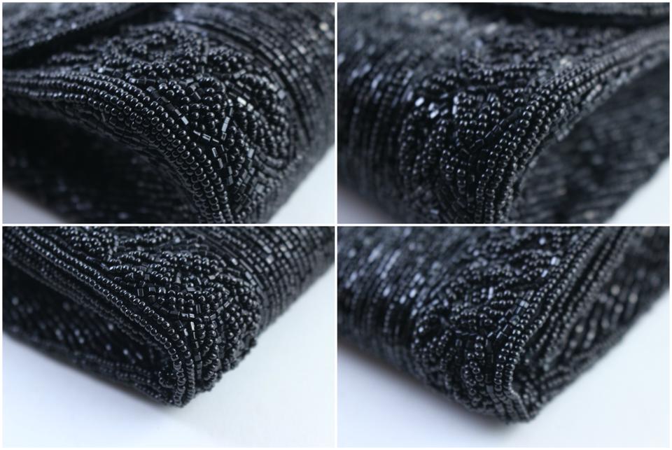 La Regale Black Beaded Sequin Embroidery Crossbody 2way Evening