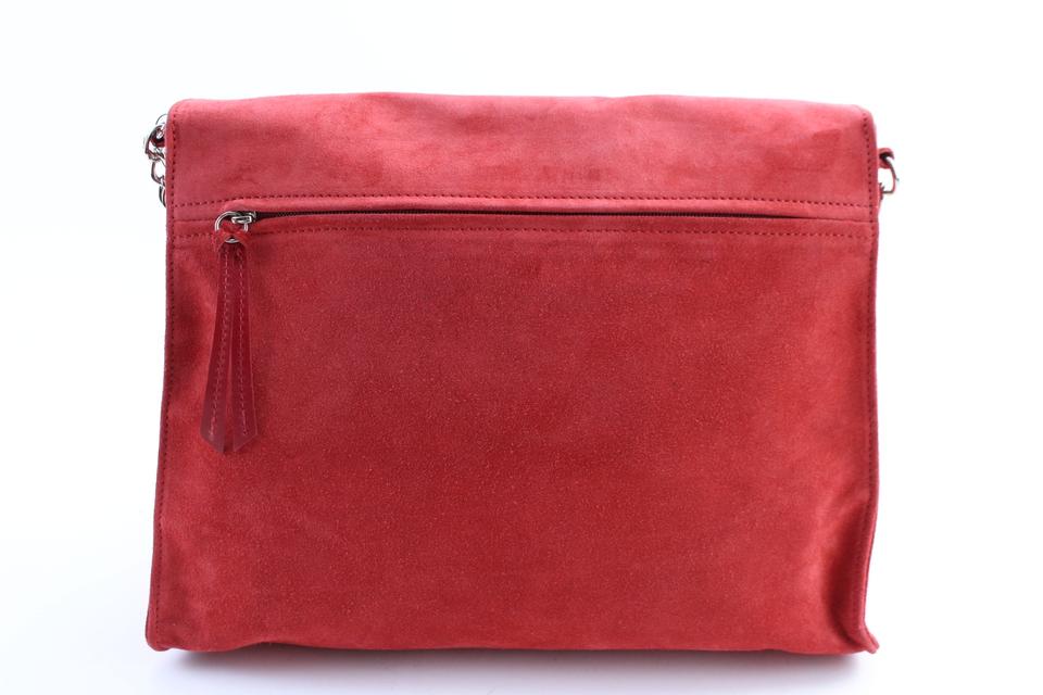 Longchamp Red Leather Lock Flap Clutch 9LC113 – Bagriculture