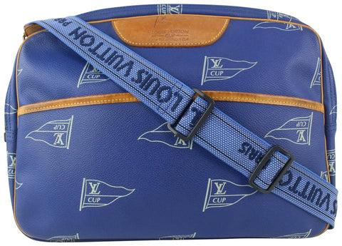 Louis Vuitton 1991 LV Cup Blue Monogram Sail Sac Cowes Messenger Bag 826lv89