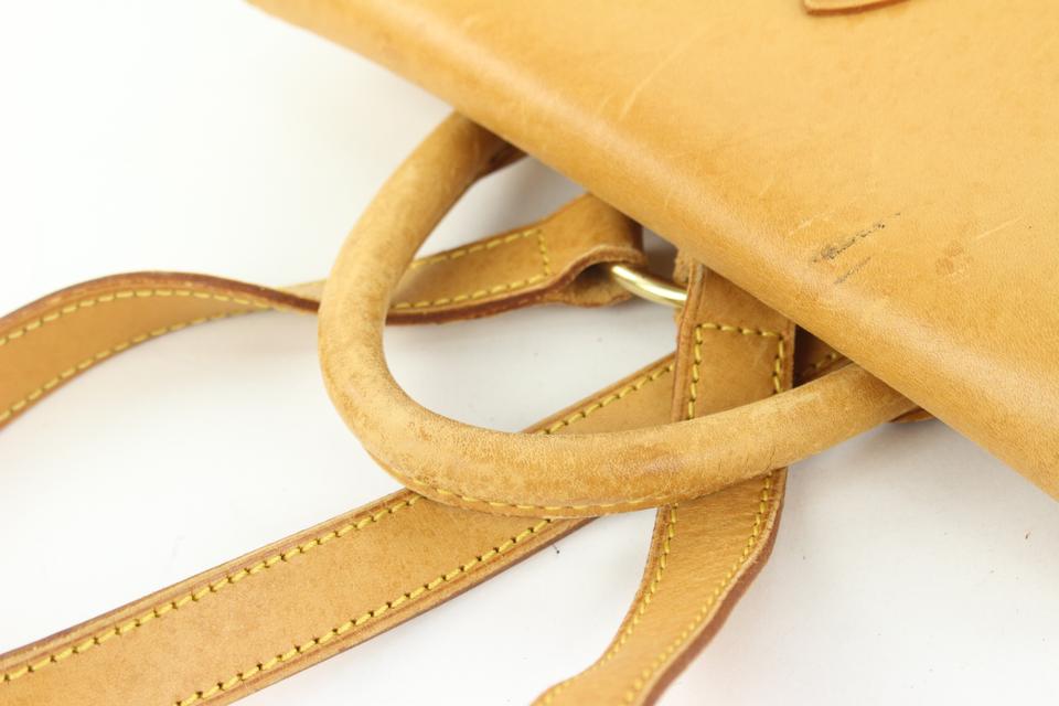 Tan Leather Strap with Yellow Stitching for Louis Vuitton (LV