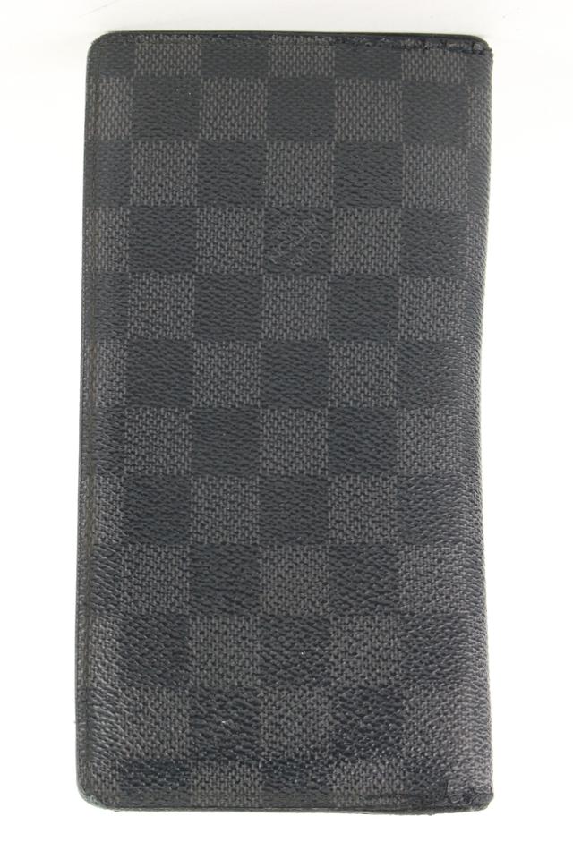 Louis Vuitton Damier Graphite Brazza Wallet Long Flap Black Grey 312lvs517