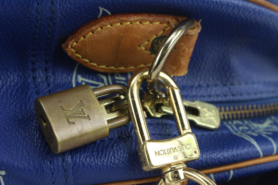 Louis Vuitton - Superbe Sac Messenger en cuir Taïga bleu - Catawiki