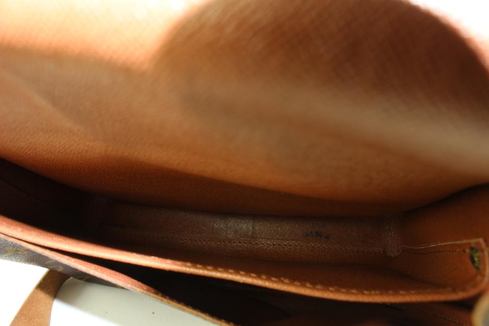 LOUIS VUITTON Brown Beige Monogram Leather Cross Body Handbag