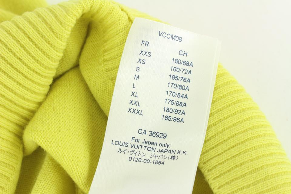 Louis Vuitton Men's Large Grey x Yellow Colour Block Crew Neck Sweater 928lv67