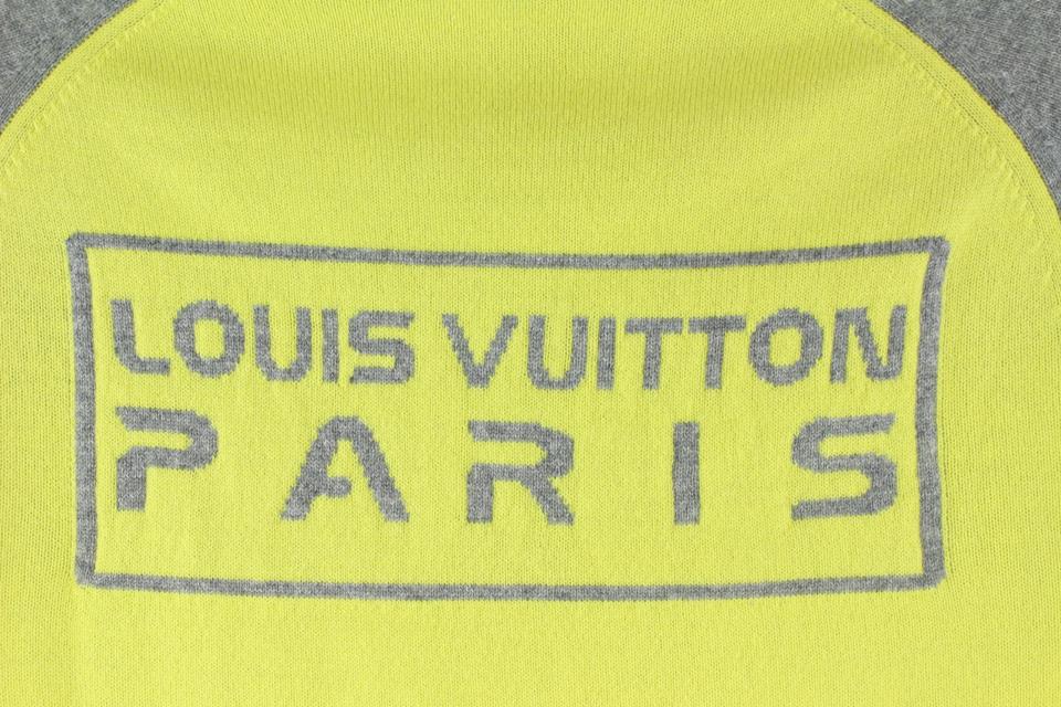 Louis Vuitton Men's Large Grey x Yellow Colour Block Crew Neck