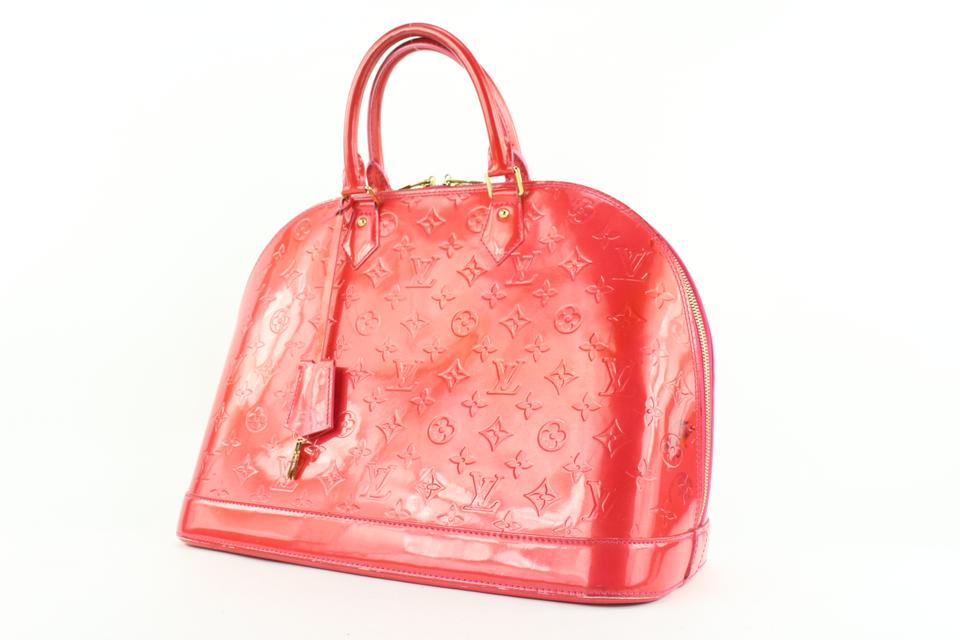 Louis Vuitton Alma Vernis Bb Rose Indien Red Patent Leather