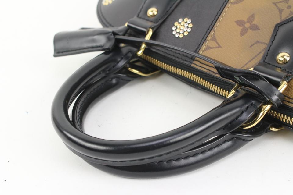 Louis Vuitton Black/Brown Studded Leather And Monogram Canvas