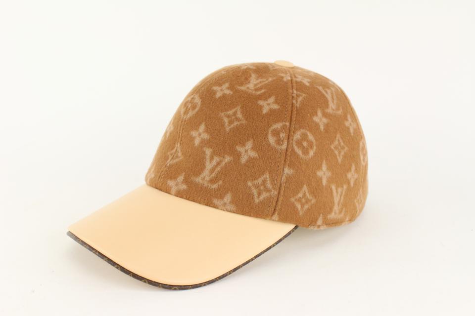 Louis Vuitton Caramel Brown x Beige Cashmere Carry on Cap ou Pas Baseball Cap 123lv2