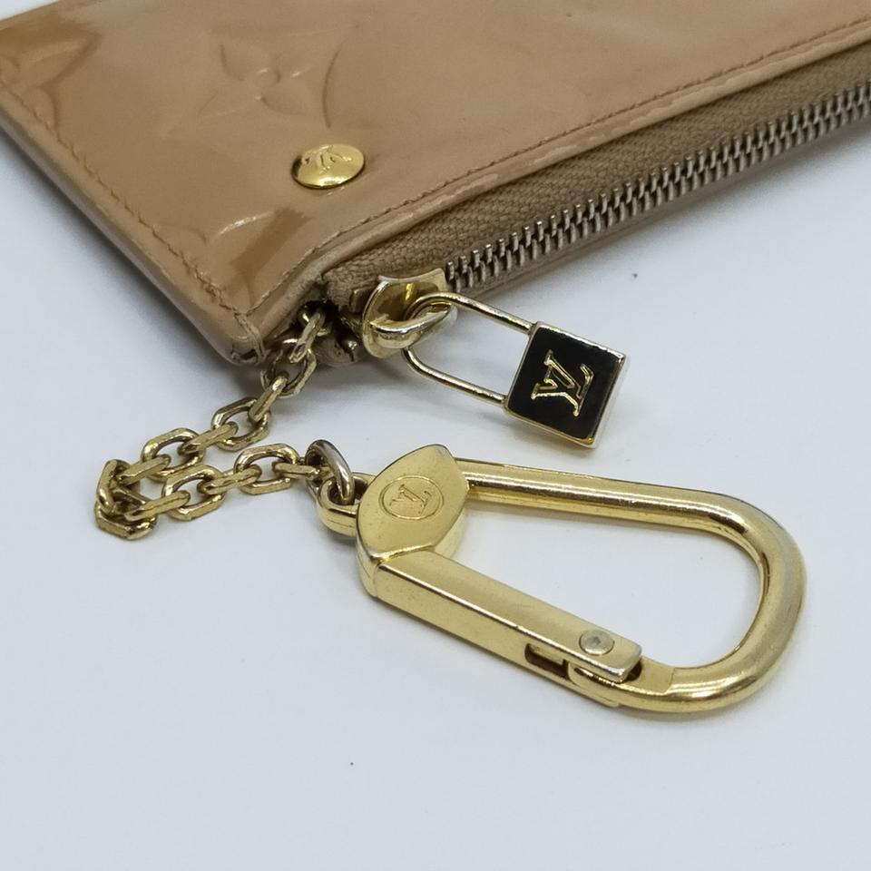 Louis Vuitton Beige Monogram Vernis Pochette Cles Coin Pouch Keychain 860953