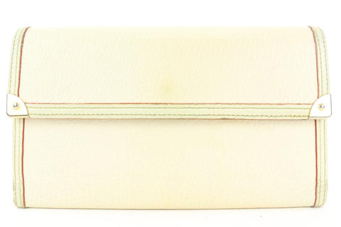 Louis Vuitton Cream Suhali Leather International Trifold Sarah Wallet M91839 4lvs113
