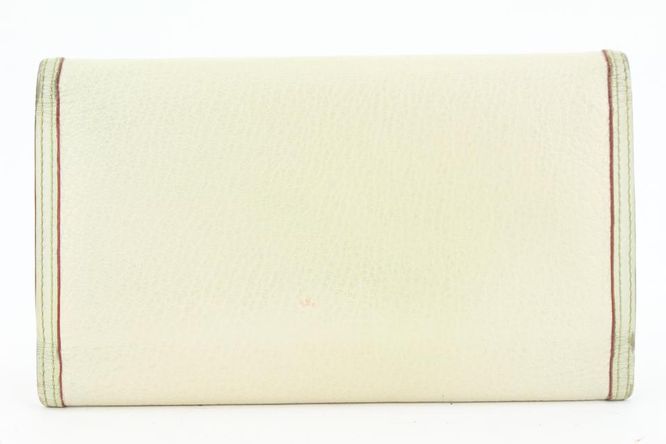 lv cream white wallet