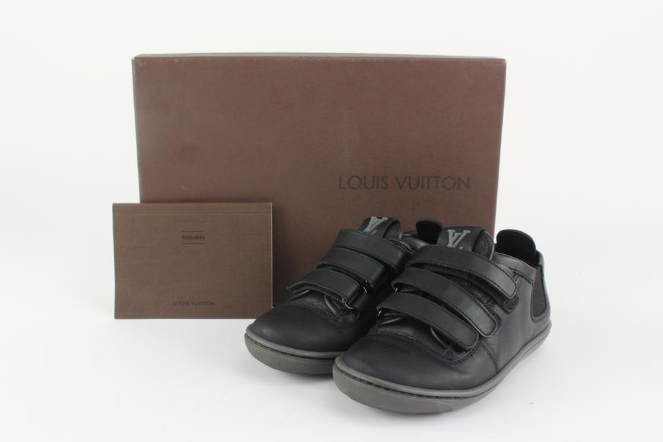 Louis Vuitton Rare Toddler Sz 25 Black Leather Slalom Sneaker