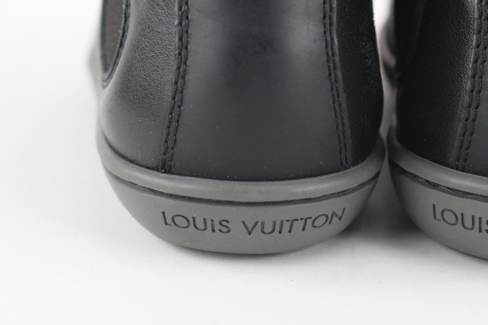 LOUIS VUITTON Calfskin Monogram Slalom Sneakers 9 Black 161460